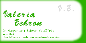 valeria behron business card